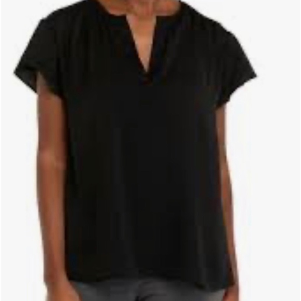 The Limited Navy Blue Black Sleeveless flowy V Neck Shirt size medium